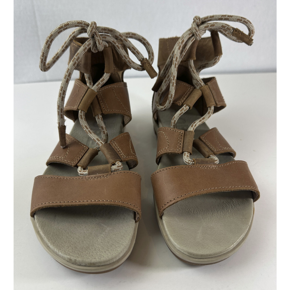 Sorel Torpeda II Lace Up Gladiator Sandals Camel Brown Strappy Leather Size 9 - Picture 2 of 12